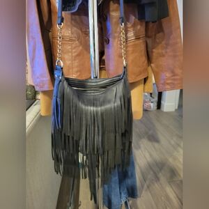 Black Fringe Shoulder Bag